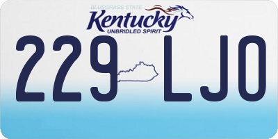 KY license plate 229LJO