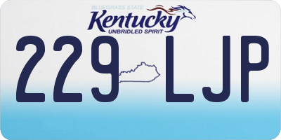 KY license plate 229LJP