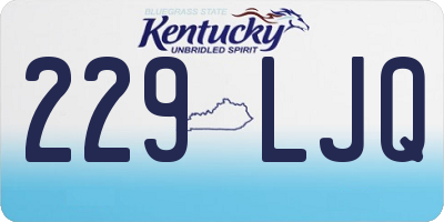 KY license plate 229LJQ