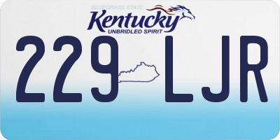 KY license plate 229LJR