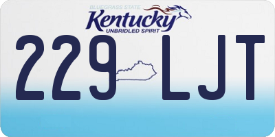 KY license plate 229LJT