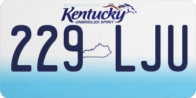 KY license plate 229LJU