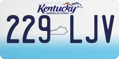 KY license plate 229LJV
