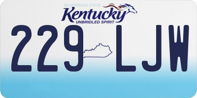 KY license plate 229LJW