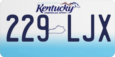 KY license plate 229LJX