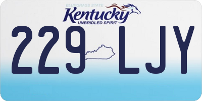 KY license plate 229LJY