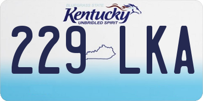KY license plate 229LKA