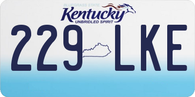 KY license plate 229LKE