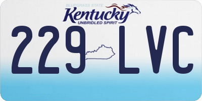 KY license plate 229LVC