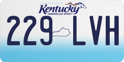 KY license plate 229LVH