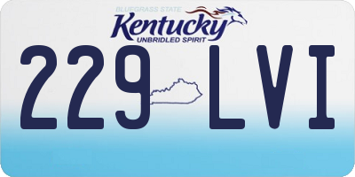 KY license plate 229LVI
