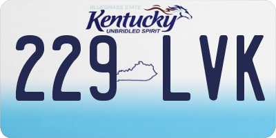 KY license plate 229LVK