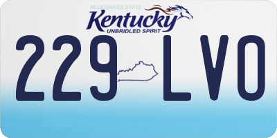 KY license plate 229LVO