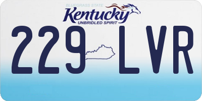 KY license plate 229LVR