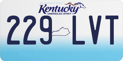 KY license plate 229LVT