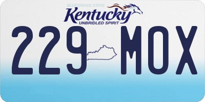 KY license plate 229MOX