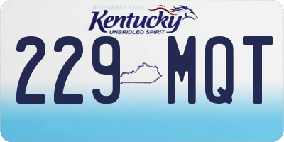 KY license plate 229MQT