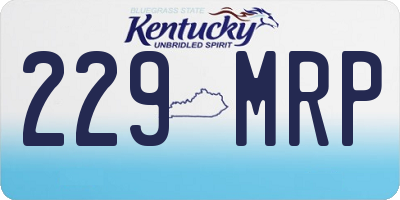 KY license plate 229MRP