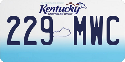 KY license plate 229MWC