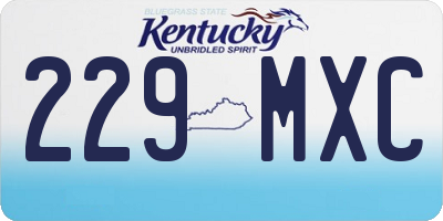 KY license plate 229MXC