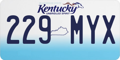 KY license plate 229MYX
