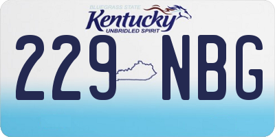 KY license plate 229NBG