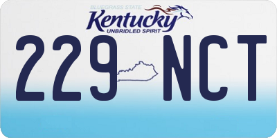 KY license plate 229NCT