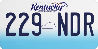 KY license plate 229NDR