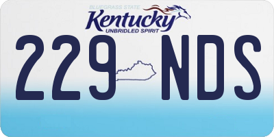KY license plate 229NDS