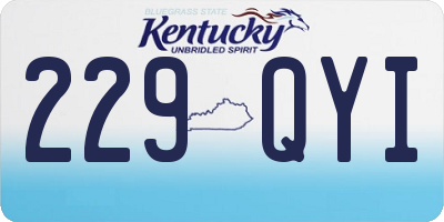 KY license plate 229QYI