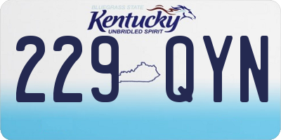 KY license plate 229QYN