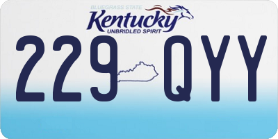 KY license plate 229QYY