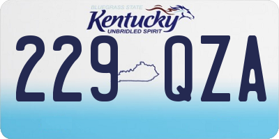 KY license plate 229QZA