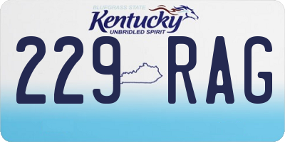 KY license plate 229RAG
