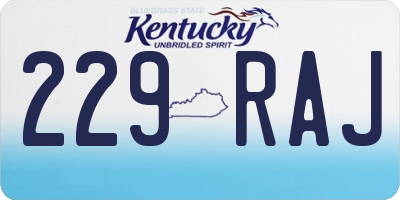 KY license plate 229RAJ