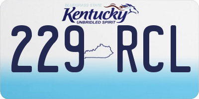 KY license plate 229RCL