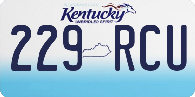KY license plate 229RCU