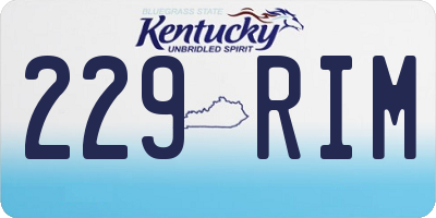 KY license plate 229RIM
