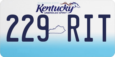 KY license plate 229RIT