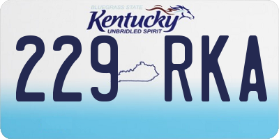 KY license plate 229RKA