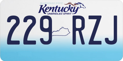 KY license plate 229RZJ