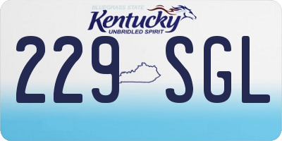 KY license plate 229SGL