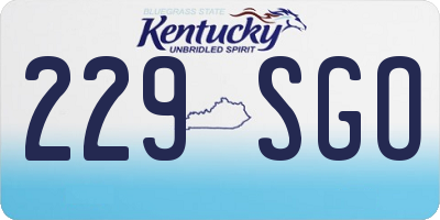KY license plate 229SGO