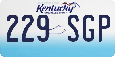 KY license plate 229SGP