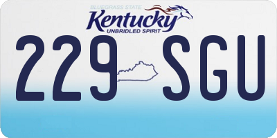 KY license plate 229SGU