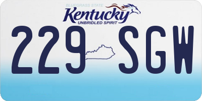 KY license plate 229SGW