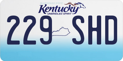 KY license plate 229SHD