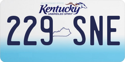 KY license plate 229SNE