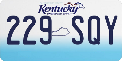 KY license plate 229SQY