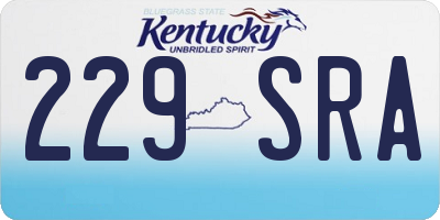 KY license plate 229SRA
